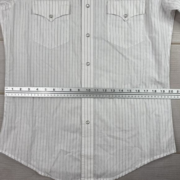 Vintage Wrangler Pearl Snap Short Sleeve Button Up White Embroidered Metallic - Picture 11 of 13